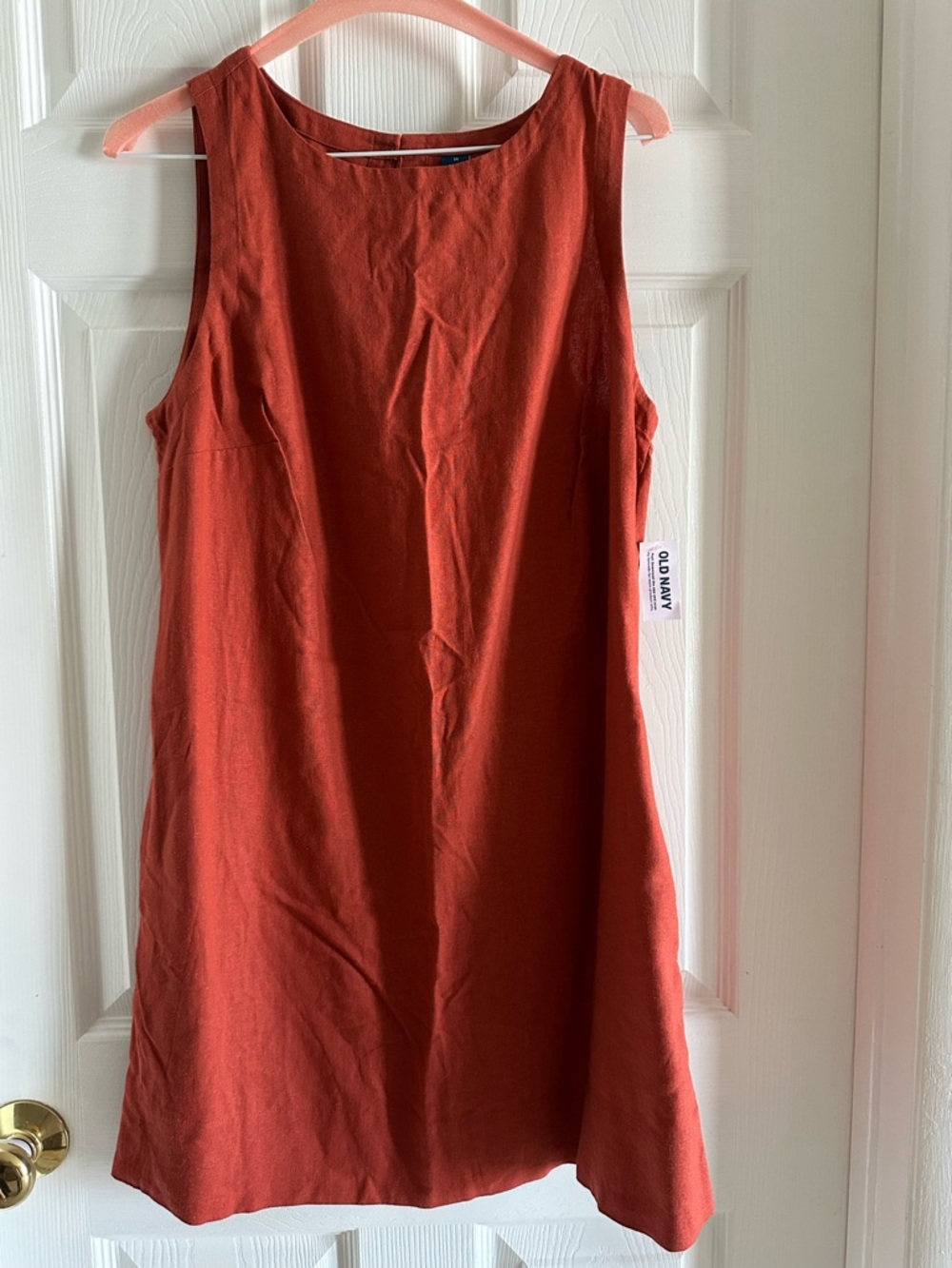 NWT Old Navy Women's Sleeveless Rust-Spice Orange Shift Dress with Pockets